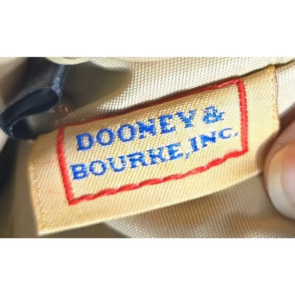 Dooney & Bourke Navy Nylon Crossbody Bag Leather Trim Gold Zip Small Purse